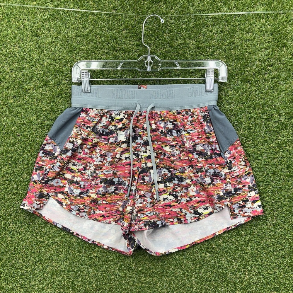 Smartwool Merino Wool Shorts Womens XS Lined Short Abstract Pink Grey fitness